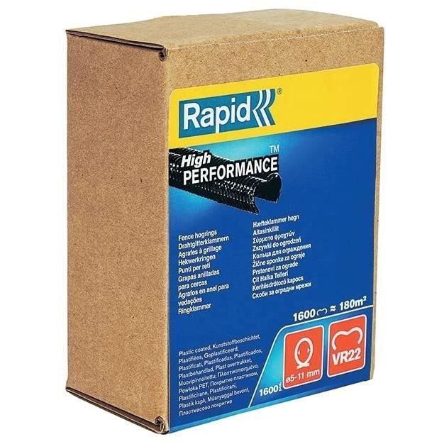 RAPID Black Plastic Coated Wire Mesh Staples VR22