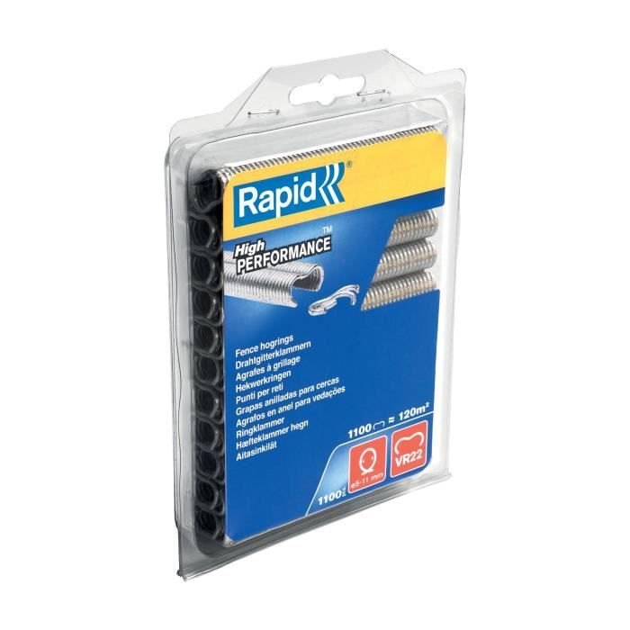 Fence Staples - RAPID VR22 Galvanized Steel - Blister Pack of 1100