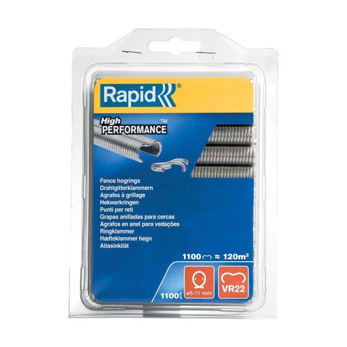 Fence Staples - RAPID VR22 Galvanized Steel - Blister Pack of 1100