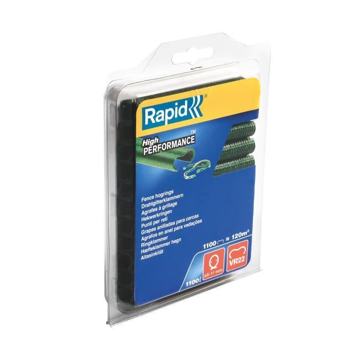 Fence Staples - RAPID VR22 Green - Blister Pack of 1100
