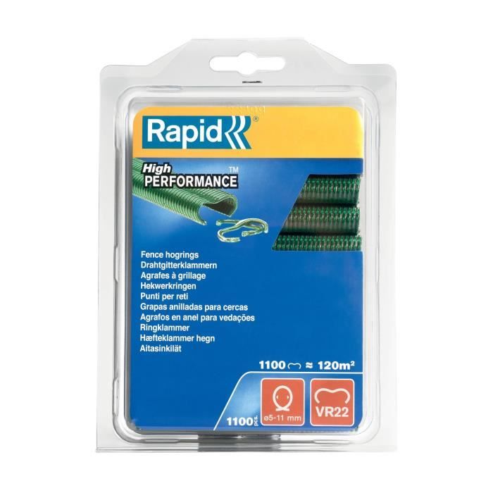Fence Staples - RAPID VR22 Green - Blister Pack of 1100
