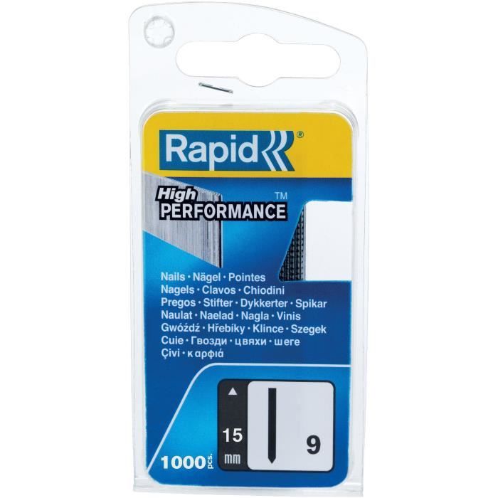 RAPID 1000 #9 15 mm Steel Nails for Woodworking and DIY Projects