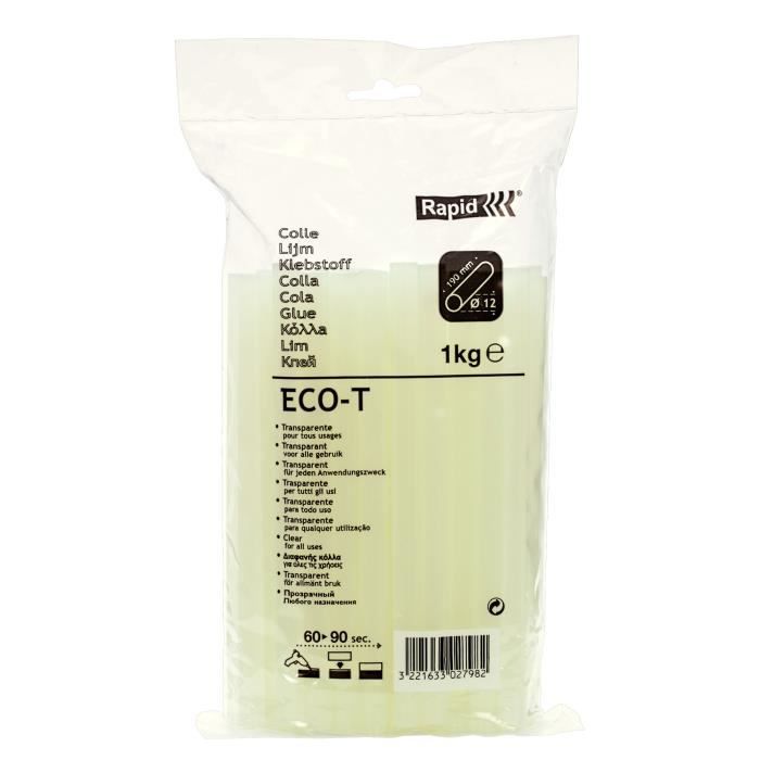 Rapid ECO-T Glue Sticks 12 mm - 1 kg - Transparent - General Purpose