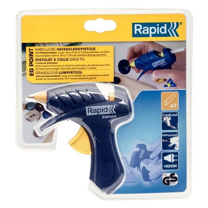 RAPID EGPoint Cordless Glue Gun - 8 mm Nozzle - Detachable Cord - Battery Included