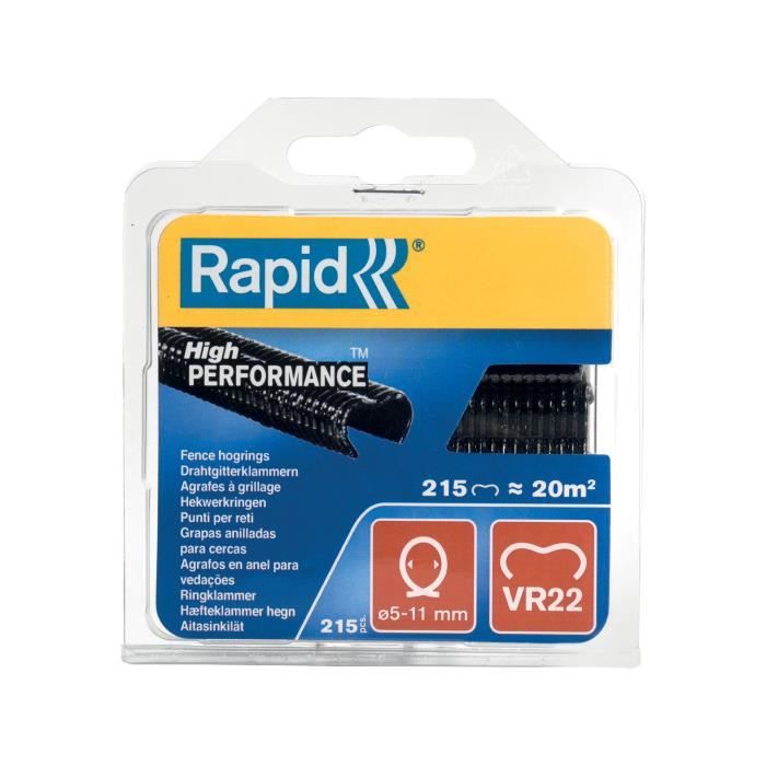 RAPID 215 VR22 Black Staples, Blister Pack