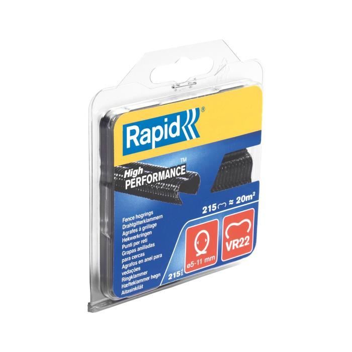 RAPID 215 VR22 Black Staples, Blister Pack