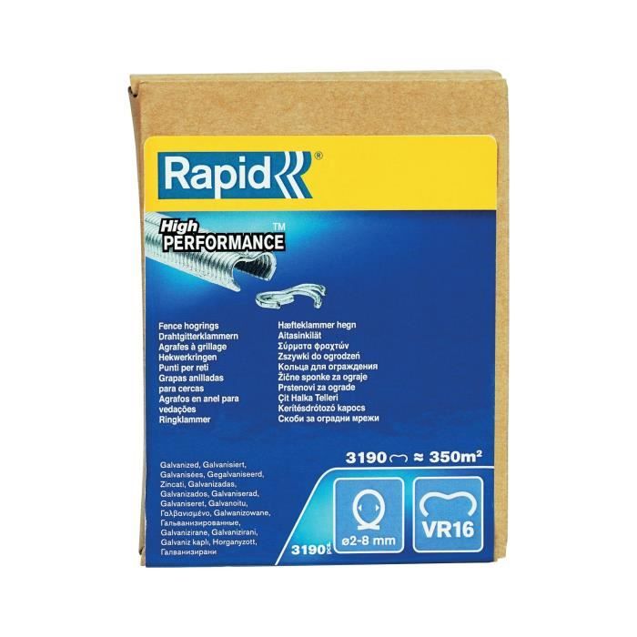 RAPID 3190 VR16 Galvanized Staples, Box of 3190