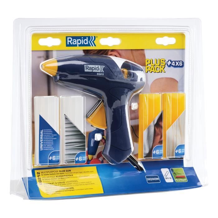 RAPID Glue Gun - EG212 - Hot Glue Ø12mm - Blister Pack with 4 Glue Types