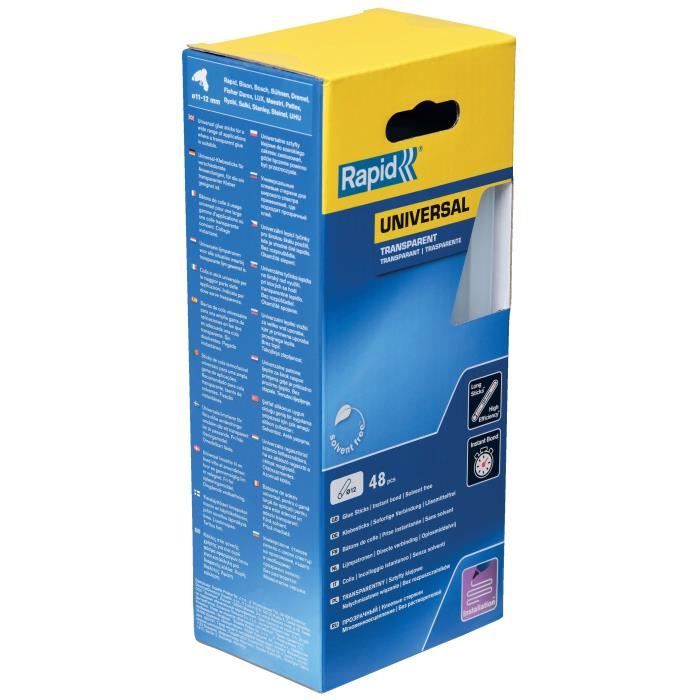 RAPID Transparent Glue Sticks Ø12mm - 48 pcs - 880 g
