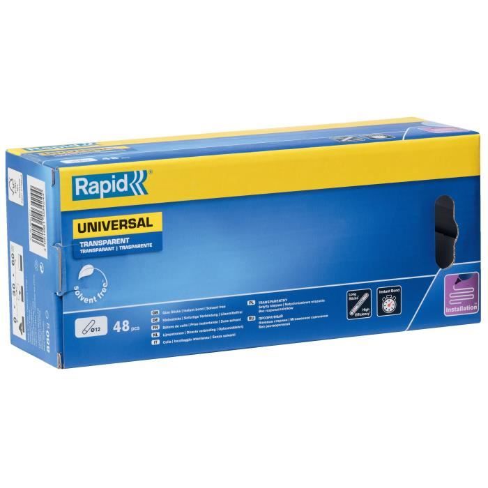 RAPID Transparent Glue Sticks Ø12mm - 48 pcs - 880 g