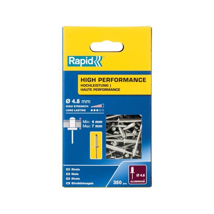 RAPID - Rivets - 4.8 x 10 mm Aluminum - Box of 350