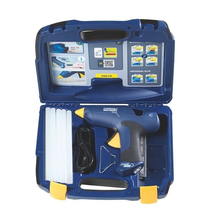 RAPID CG270 Glue Gun - Removable Cord for 12 mm Glue Sticks - Cordless - Gun + 10 Glue Sticks