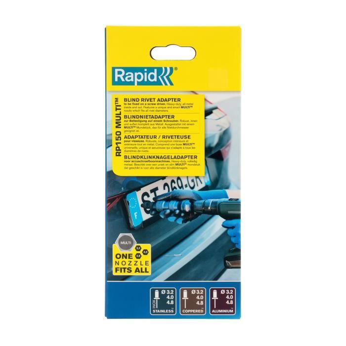 RAPID RP150 Multi Rivet Adapter - For Aluminum and Stainless Steel Rivets - Box
