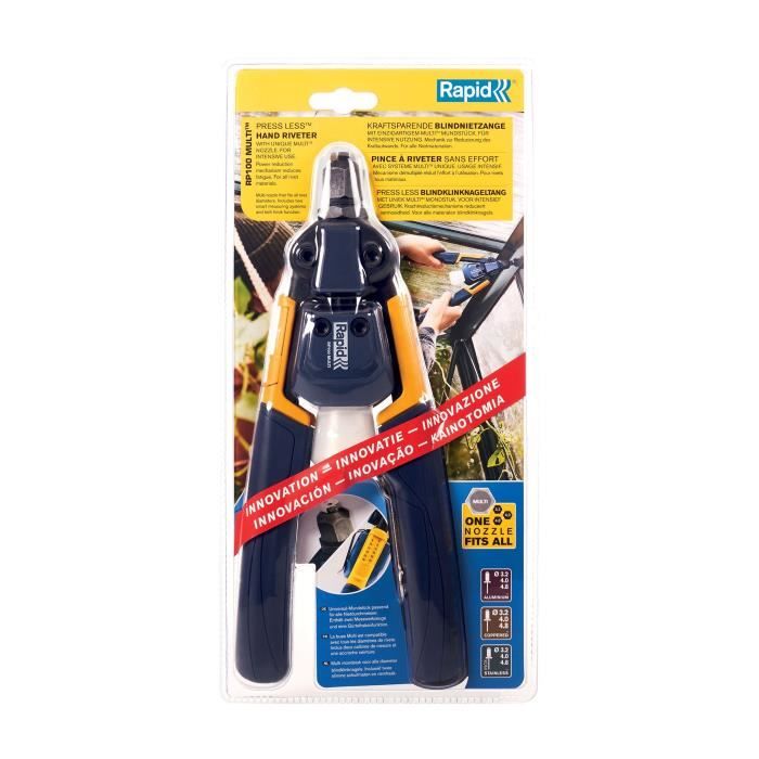 RAPID RP100 Multi Lever Rivet Pliers - For Aluminum and Stainless Steel Rivets - Blister Pack