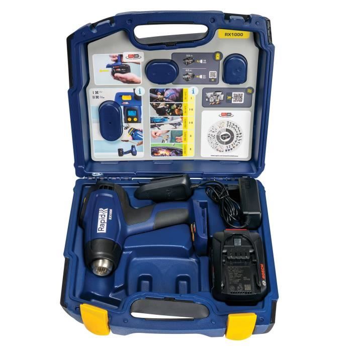 RAPID Hot Air Gun 18V RX1000 - Heats up to 550°C - Case Included