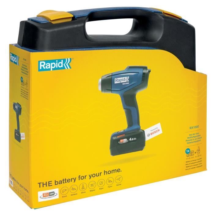 RAPID Hot Air Gun 18V RX1000 - Heats up to 550°C - Case Included