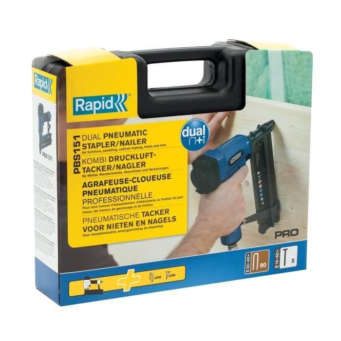 RAPID PRO PBS151 Pneumatic Stapler/Nailer - For 90 mm Staples - 20 to 40 mm Brads