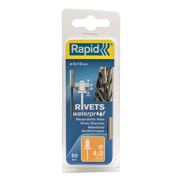 RAPID 4x12mm Aluminum Waterproof Rivets - Pack of 50