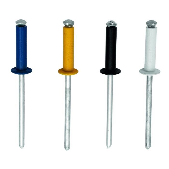 RAPID Automotive Rivets 4 Colors 4.8x16mm - Aluminum - Pack of 32
