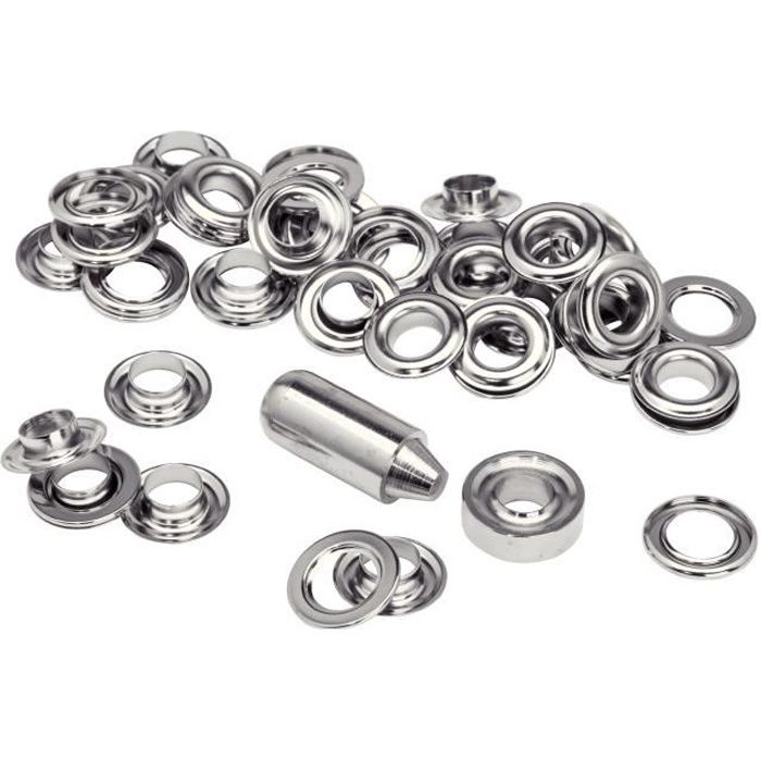 RAPID 25 Reinforcement Eyelets 12 mm – Blister of 25 Pieces – High Quality Aluminum
