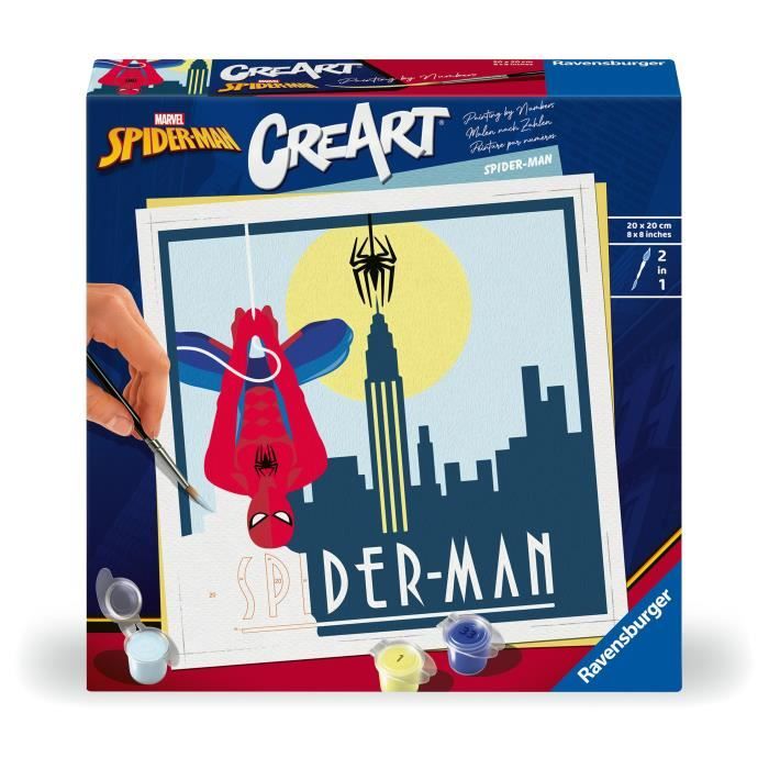 Ravensburger CreArt Paint by Numbers Kit, Spider-Man, 20x20cm, Ages 12+, 23891