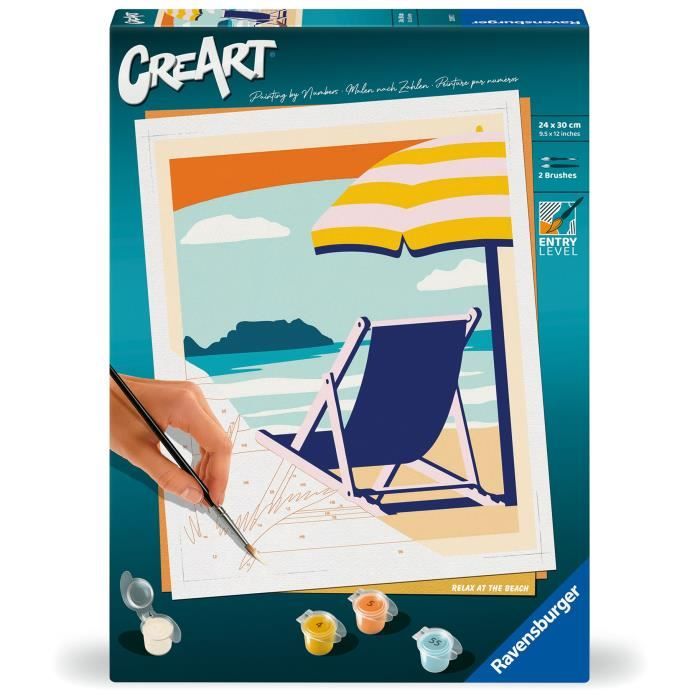 Ravensburger CreArt Paint by Numbers 24x30 cm Relax at the Beach Adult 23897