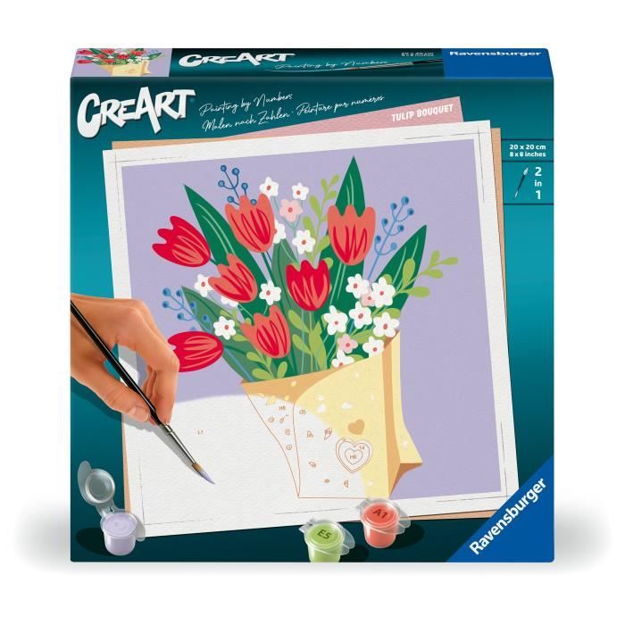 Ravensburger CreArt Paint by Numbers 20x20 cm Tulip Bouquet Adult 25518