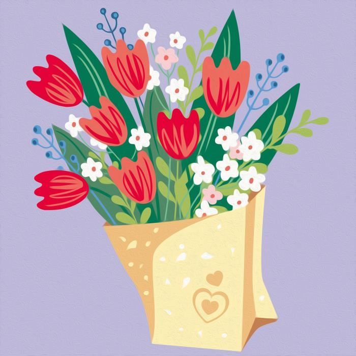 Ravensburger CreArt Paint by Numbers 20x20 cm Tulip Bouquet Adult 25518