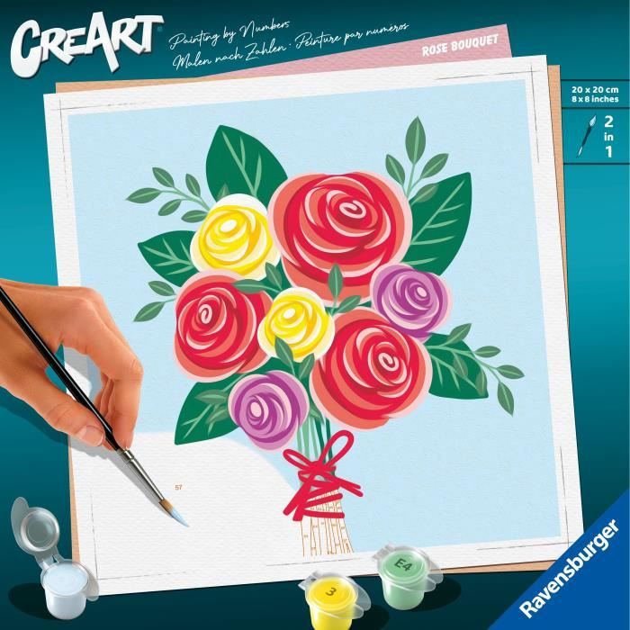 Ravensburger CreArt Paint by Numbers 20x20 cm Bouquet of Roses Adult 25520