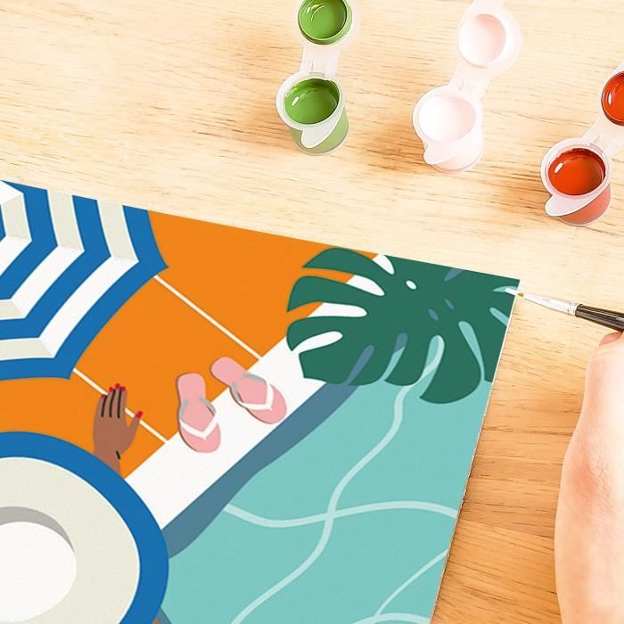 CreArt 24x30 cm Pool Time, Adulte, Peinture par numéros, 25523, Ravensburger