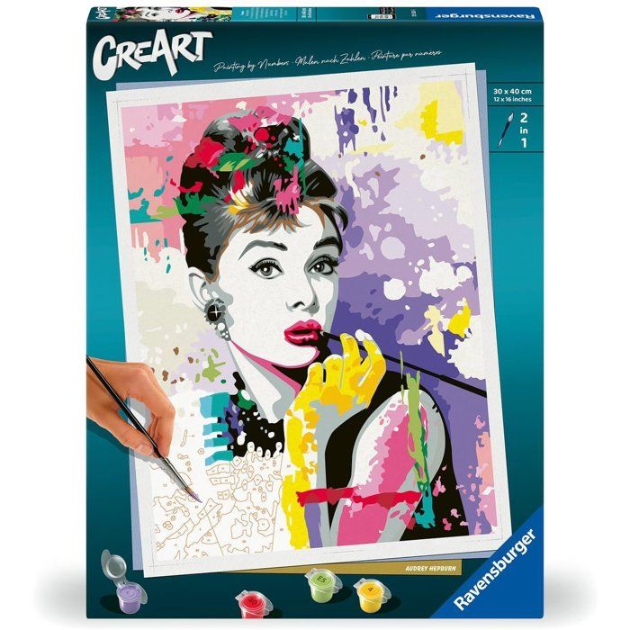 Ravensburger CreArt Paint by Numbers Audrey Hepburn 30x40 cm for Adults - 25526 30x40cm
