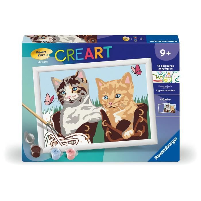 CreArt Kids Paint by Numbers Kit 18x24cm Kittens and Shoes, Ages 7+, 25528