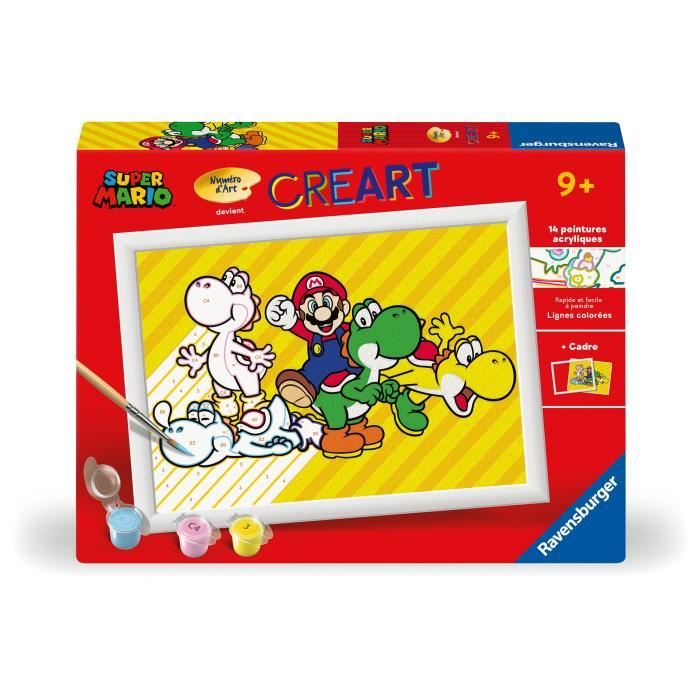 CreArt Kids Paint by Numbers Kit 18x24cm Super Mario, Ages 7+, 25529