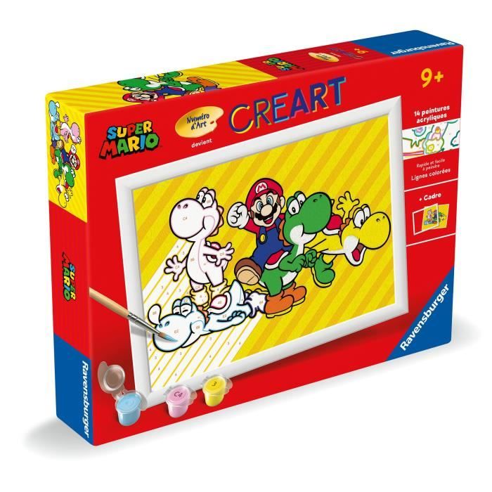 CreArt Kids Paint by Numbers Kit 18x24cm Super Mario, Ages 7+, 25529
