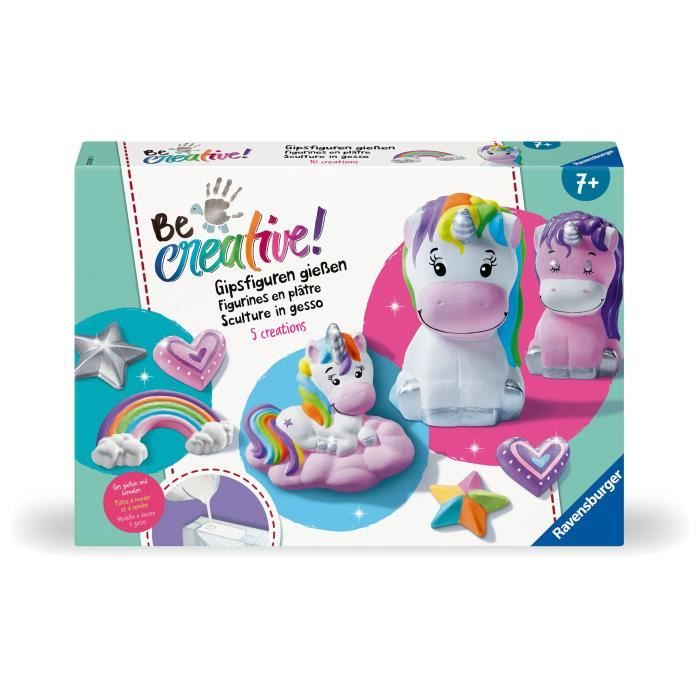 Ravensburger - Be Creative - Unicorn Figurines - 10 Plaster Projects - Ages 7+