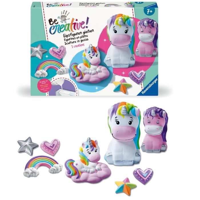 Ravensburger - Be Creative - Unicorn Figurines - 10 Plaster Projects - Ages 7+