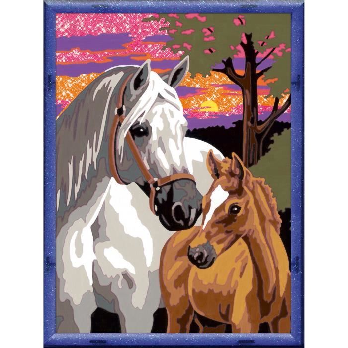 CreArt Kids Paint by Numbers Kit - Horses at Sunset - 18x24cm - Ages 9+, 25809 - Ravensburger