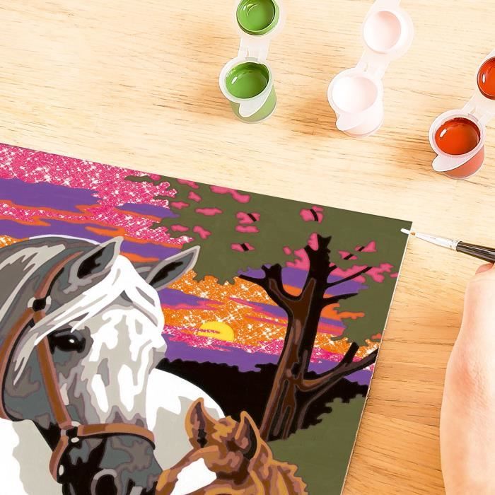 CreArt Kids Paint by Numbers Kit - Horses at Sunset - 18x24cm - Ages 9+, 25809 - Ravensburger