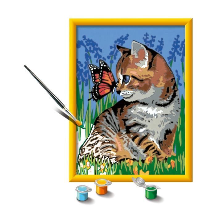 Ravensburger CreArt Kids Paint by Numbers Kit - Cat and Butterfly 18x24 cm - For Ages 9+ 18x24cm