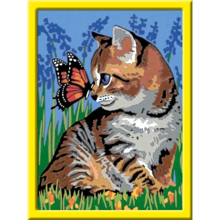 Ravensburger CreArt Kids Paint by Numbers Kit - Cat and Butterfly 18x24 cm - For Ages 9+ 18x24cm