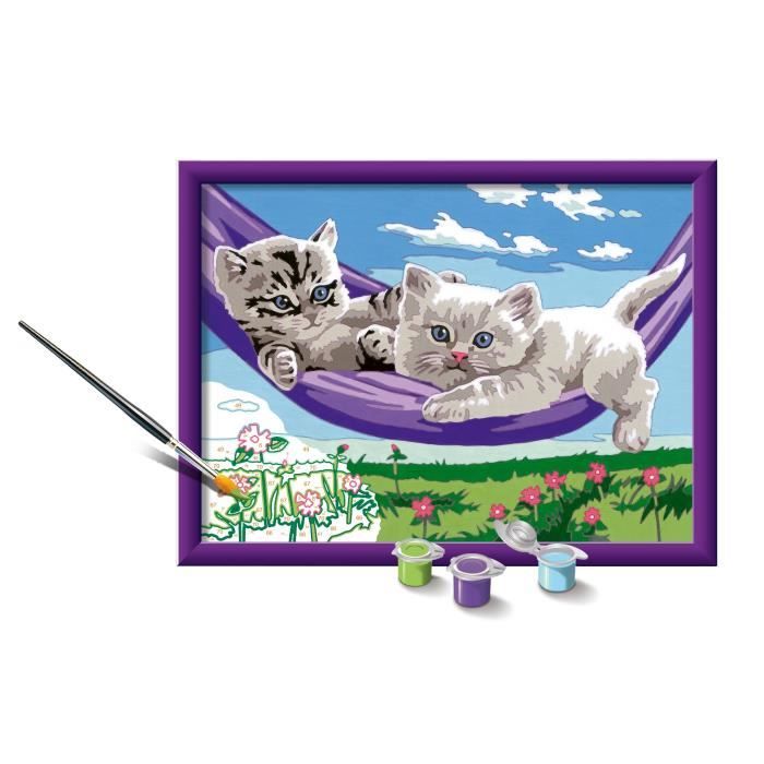 CreArt Kids Paint by Numbers Kit Kittens in a Hammock 18x24cm Ages 9+ 25828 Ravensburger