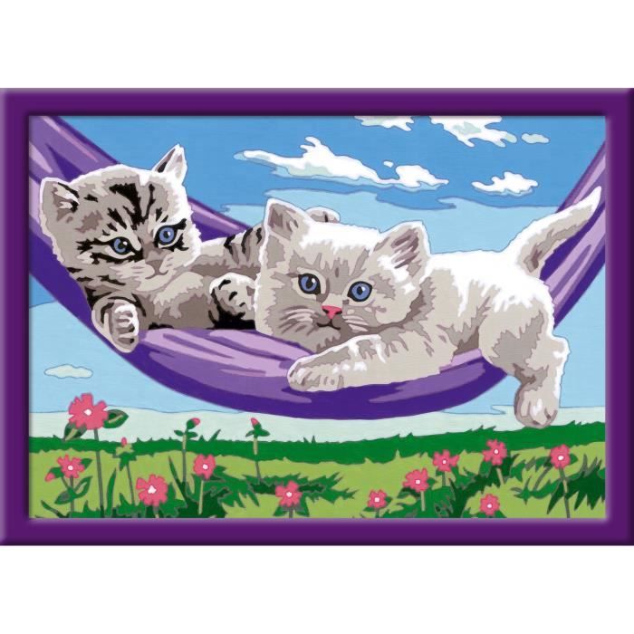 CreArt Kids Paint by Numbers Kit Kittens in a Hammock 18x24cm Ages 9+ 25828 Ravensburger