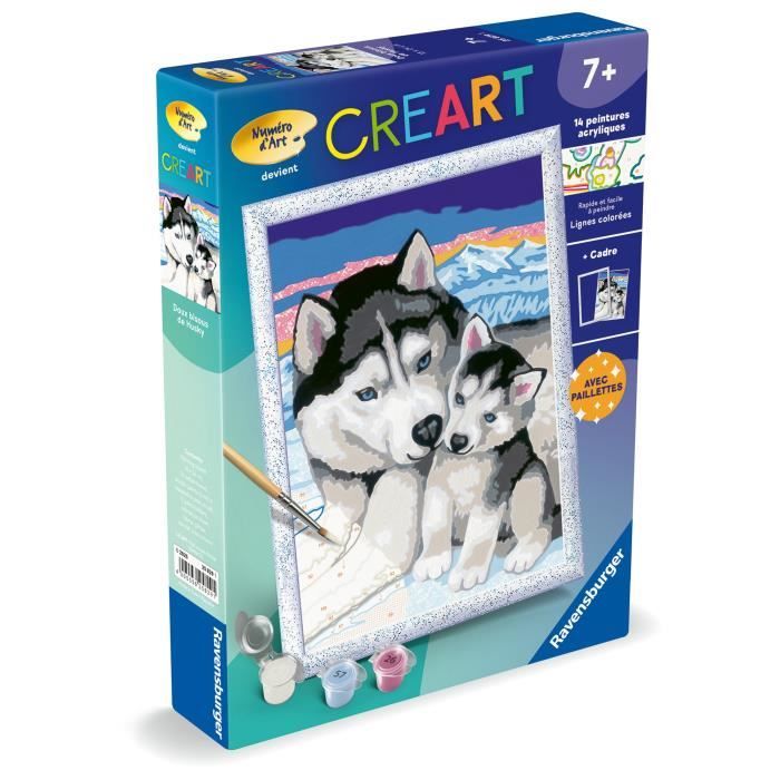 Ravensburger CreArt Kids Paint by Numbers Kit Sweet Husky Kisses 18x24cm Ages 7+ 25829