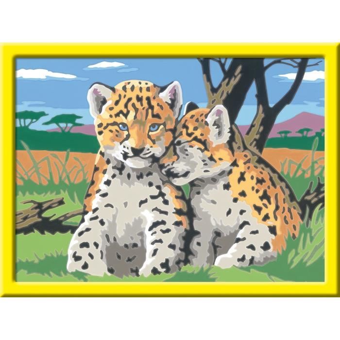 Ravensburger CreArt Kids Paint by Numbers Kit, Little Leopards, 18x24cm, Ages 9+, 25832