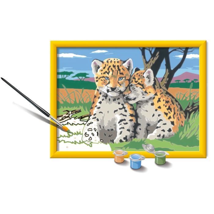 Ravensburger CreArt Kids Paint by Numbers Kit, Little Leopards, 18x24cm, Ages 9+, 25832