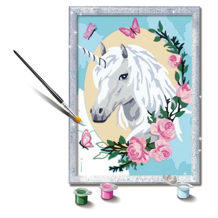 Ravensburger CreArt Kids Paint by Numbers Kit, Flowery Unicorn, 18x24cm, Ages 9+, 25834