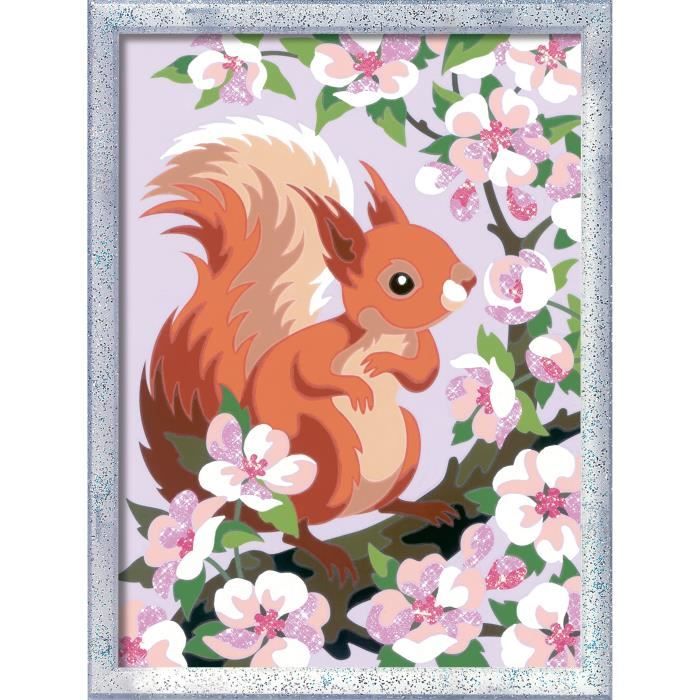 CreArt Kids 18x24cm Écureuil au printemps, Kit de peinture par numéros Numéro d'Art, Des 9 ans, 25837, Ravensburger