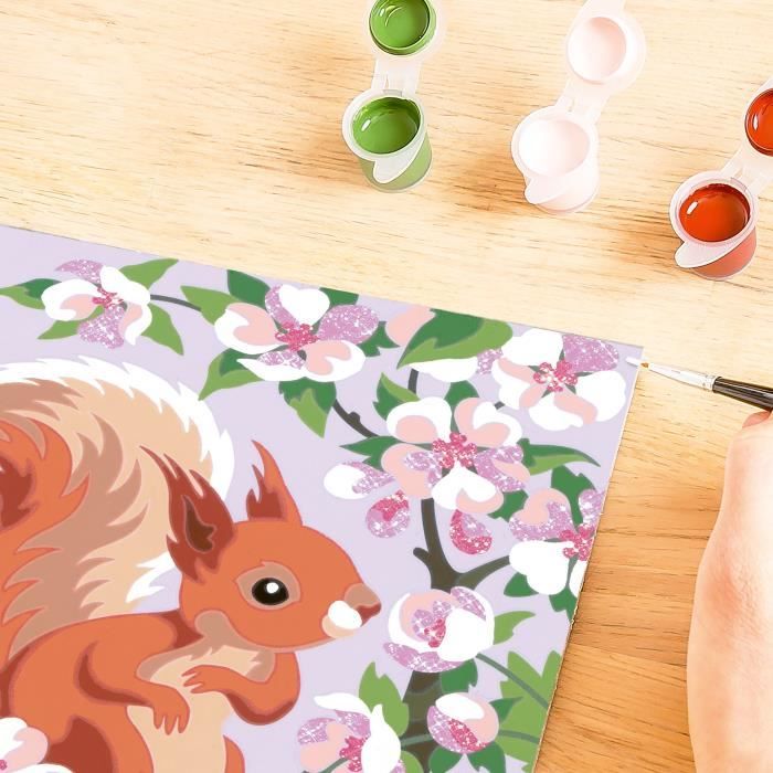 CreArt Kids 18x24cm Écureuil au printemps, Kit de peinture par numéros Numéro d'Art, Des 9 ans, 25837, Ravensburger