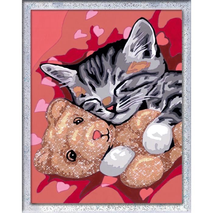 Ravensburger CreArt Kids Paint by Numbers Kit, Kitten and Teddy Bear, 18x24cm, Ages 9+, 25838