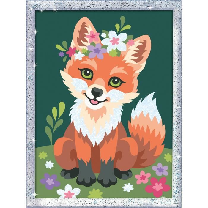 CreArt Kids Paint by Numbers Kit Renard fleuri 18x24cm